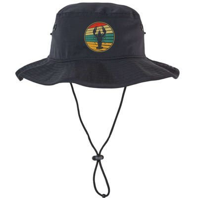 Retro Style Vintage Sea Crawfish Lobster Silhouette 60s 70s Bucket Hat