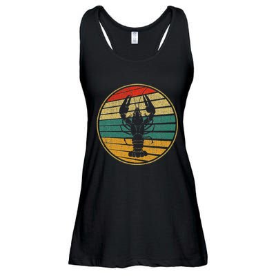 Retro Style Vintage Sea Crawfish Lobster Silhouette 60s 70s Ladies Essential Flowy Tank