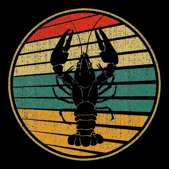 Retro Style Vintage Sea Crawfish Lobster Silhouette 60s 70s Tank Top