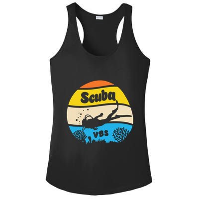 Retro Scuba Vbs 2024 Underwater Jesus Christian Bible Ladies PosiCharge Competitor Racerback Tank