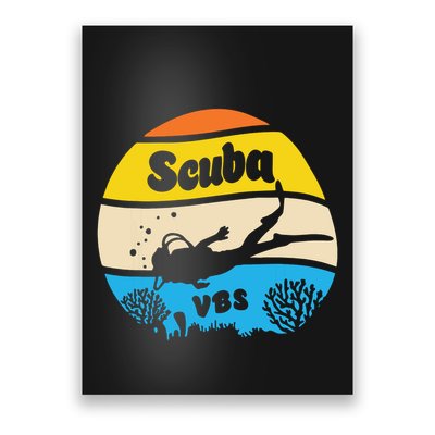 Retro Scuba Vbs 2024 Underwater Jesus Christian Bible Poster