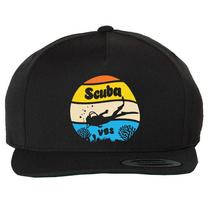 Retro Scuba Vbs 2024 Underwater Jesus Christian Bible Wool Snapback Cap