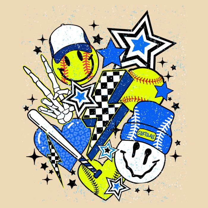 retro softball Vibes Funny softball Smile Face Meme Bag