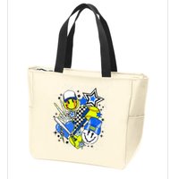 retro softball Vibes Funny softball Smile Face Meme Zip Tote Bag