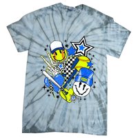 retro softball Vibes Funny softball Smile Face Meme Tie-Dye T-Shirt