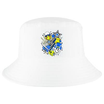 retro softball Vibes Funny softball Smile Face Meme Cool Comfort Performance Bucket Hat