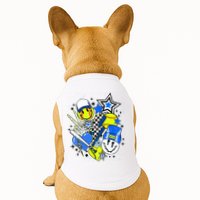 retro softball Vibes Funny softball Smile Face Meme Doggie Tank