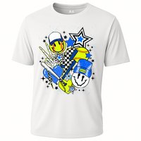 retro softball Vibes Funny softball Smile Face Meme Performance Shirt