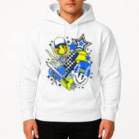 retro softball Vibes Funny softball Smile Face Meme Hoodie