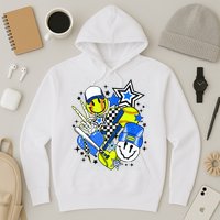 retro softball Vibes Funny softball Smile Face Meme Hoodie