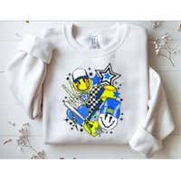 retro softball Vibes Funny softball Smile Face Meme Sweatshirt