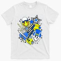 retro softball Vibes Funny softball Smile Face Meme T-Shirt