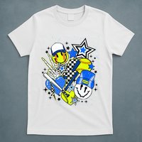 retro softball Vibes Funny softball Smile Face Meme T-Shirt
