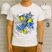 retro softball Vibes Funny softball Smile Face Meme T-Shirt