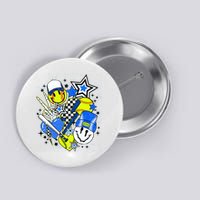 retro softball Vibes Funny softball Smile Face Meme Button