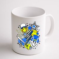 retro softball Vibes Funny softball Smile Face Meme Mug