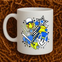retro softball Vibes Funny softball Smile Face Meme Mug