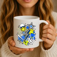 retro softball Vibes Funny softball Smile Face Meme Mug