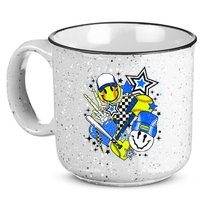 retro softball Vibes Funny softball Smile Face Meme 15oz Campfire Ceramic Mug