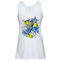 retro softball Vibes Funny softball Smile Face Meme Ladies Essential Flowy Tank