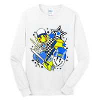 retro softball Vibes Funny softball Smile Face Meme Tall Long Sleeve T-Shirt