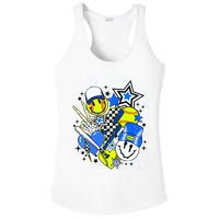 retro softball Vibes Funny softball Smile Face Meme Ladies PosiCharge Competitor Racerback Tank