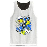 retro softball Vibes Funny softball Smile Face Meme Mesh Reversible Basketball Jersey Tank
