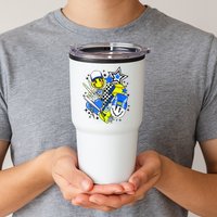 retro softball Vibes Funny softball Smile Face Meme Tumbler