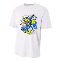 retro softball Vibes Funny softball Smile Face Meme Youth Performance Sprint T-Shirt