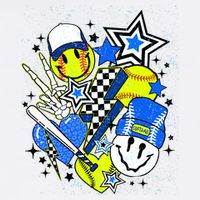 retro softball Vibes Funny softball Smile Face Meme Youth Performance Sprint T-Shirt