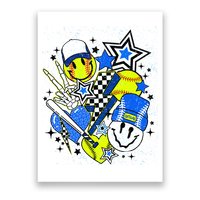 retro softball Vibes Funny softball Smile Face Meme Poster