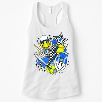 retro softball Vibes Funny softball Smile Face Meme Womens Tank Top