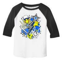 retro softball Vibes Funny softball Smile Face Meme Toddler Fine Jersey T-Shirt