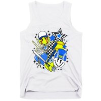 retro softball Vibes Funny softball Smile Face Meme Tank Top