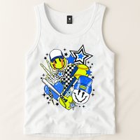 retro softball Vibes Funny softball Smile Face Meme Tank Top
