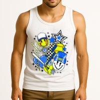 retro softball Vibes Funny softball Smile Face Meme Tank Top
