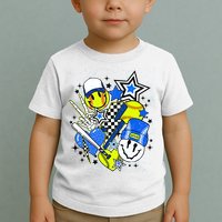 retro softball Vibes Funny softball Smile Face Meme Toddler T-Shirt