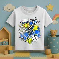 retro softball Vibes Funny softball Smile Face Meme Toddler T-Shirt