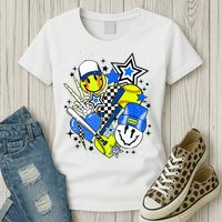 retro softball Vibes Funny softball Smile Face Meme Womens T-Shirt