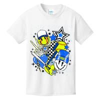 retro softball Vibes Funny softball Smile Face Meme Kids T-Shirt
