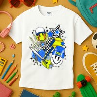 retro softball Vibes Funny softball Smile Face Meme Kids T-Shirt