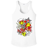 retro softball Vibes Funny softball Smile Face Meme Ladies PosiCharge Competitor Racerback Tank