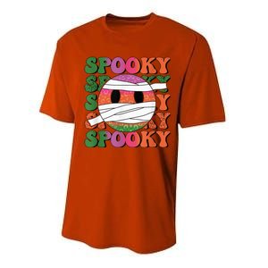 Retro spooky vibes mummy smile face halloween boo ghost Performance Sprint T-Shirt