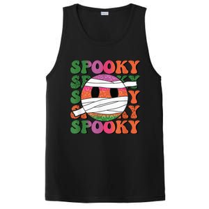 Retro spooky vibes mummy smile face halloween boo ghost PosiCharge Competitor Tank