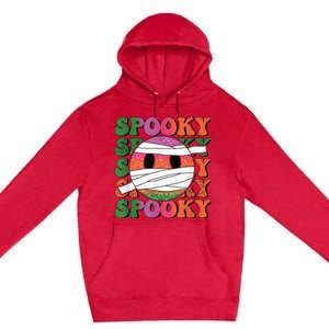 Retro spooky vibes mummy smile face halloween boo ghost Premium Pullover Hoodie