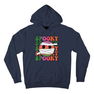 Retro spooky vibes mummy smile face halloween boo ghost Hoodie