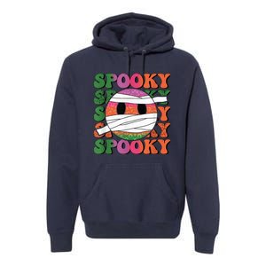 Retro spooky vibes mummy smile face halloween boo ghost Premium Hoodie