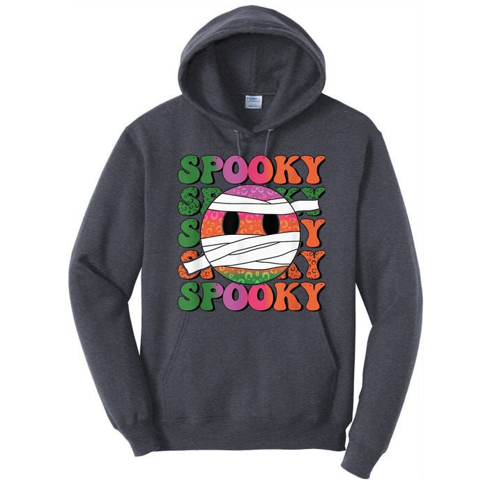 Retro spooky vibes mummy smile face halloween boo ghost Tall Hoodie