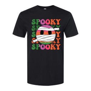 Retro spooky vibes mummy smile face halloween boo ghost Softstyle CVC T-Shirt