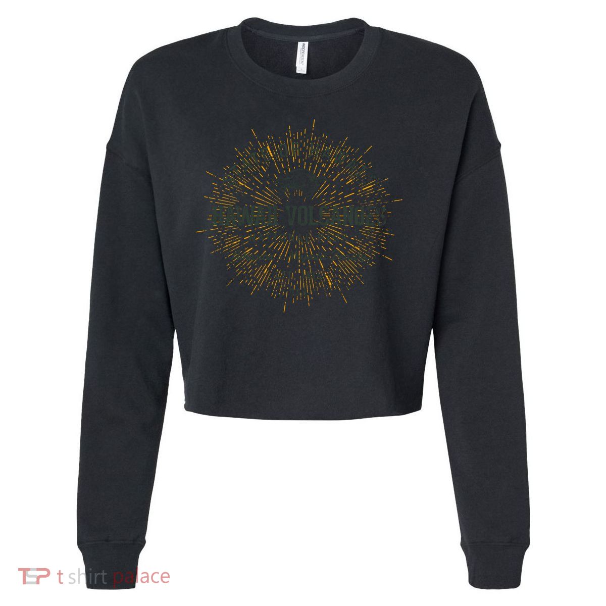 Retro Style Vintage Hawaii Volcanoes National Park Meaningful Gift Cropped Pullover Crew